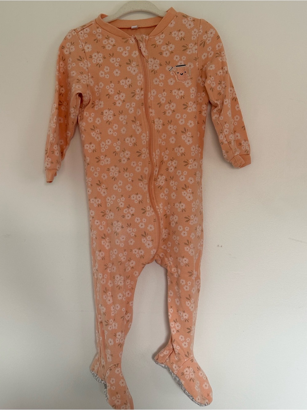 Pekkle Floral Footed Onesie - 12-18M